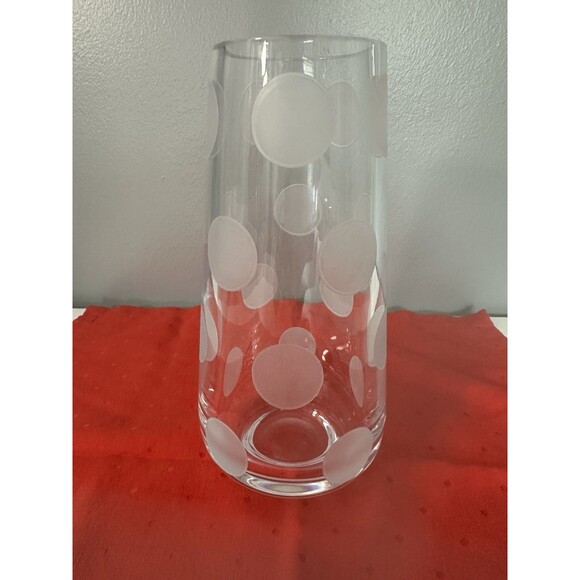 Kate Spade X Lenox Crystal 10” Coverdale Etched Polka Dot Design Vase EUC - Picture 11 of 11